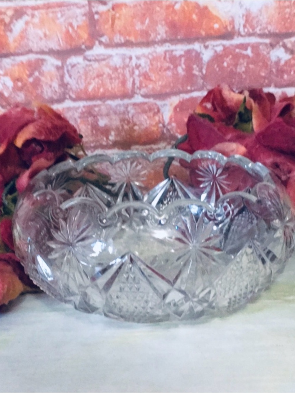 Antique American Brilliant Period Cut Glass Bowl